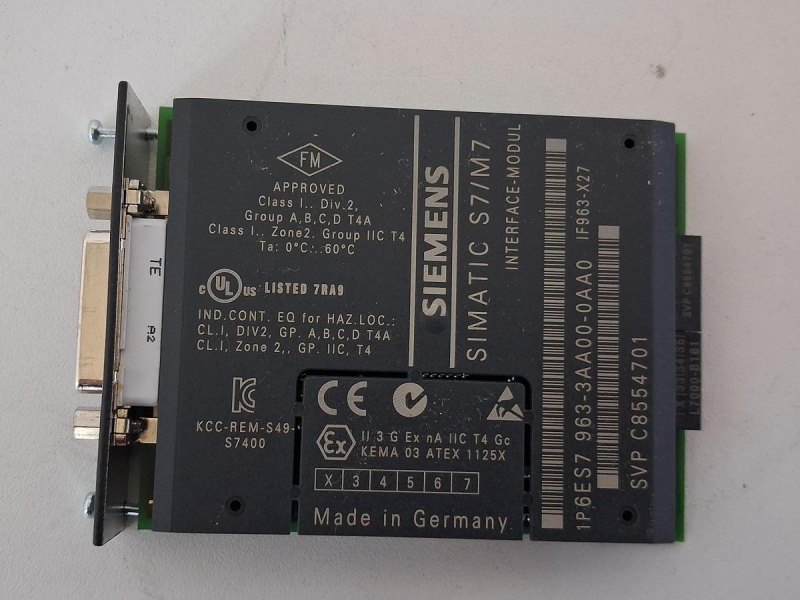 Siemens SIMATIC S7 IM7 Interface Module 6ES7963-3AA00-0AA0