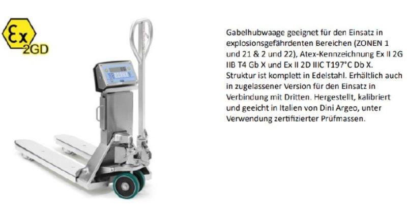 ATEX Pallet Truck Scale Ex2GD (Stainless Steel)