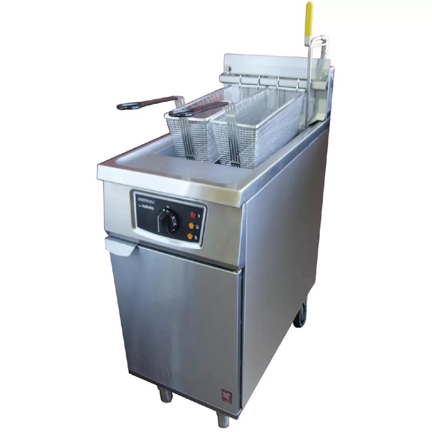 Falcon Infinity Single Tank Twin Basket Free Standing Propane Gas Filtration Fryer G2845F - islandcatering - 1