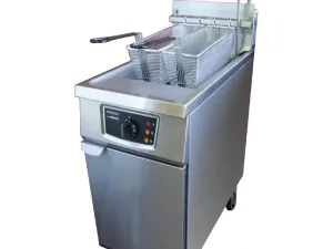 Falcon Infinity Single Tank Twin Basket Free Standing Propane Gas Filtration Fryer G2845F - islandcatering