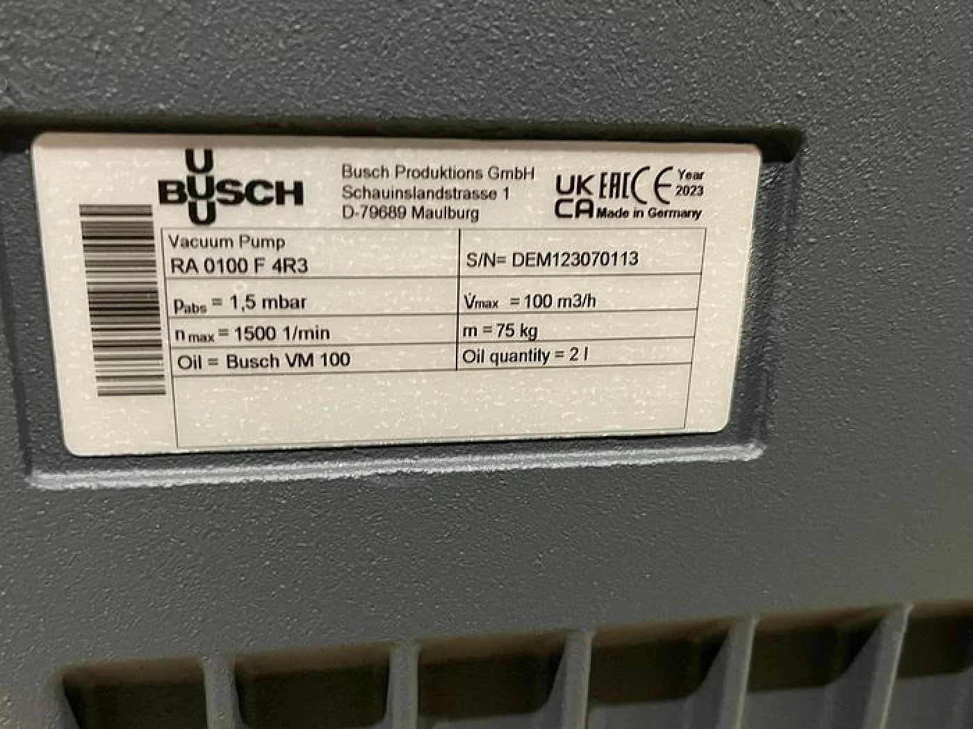 Busch Vacuüm pomp RA 0100 F 4R3 - 3