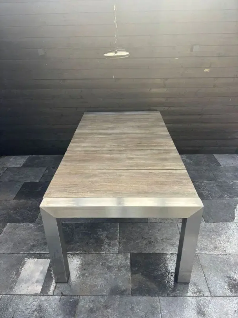 Tuintafel met houtlook Keramisch tafelblad