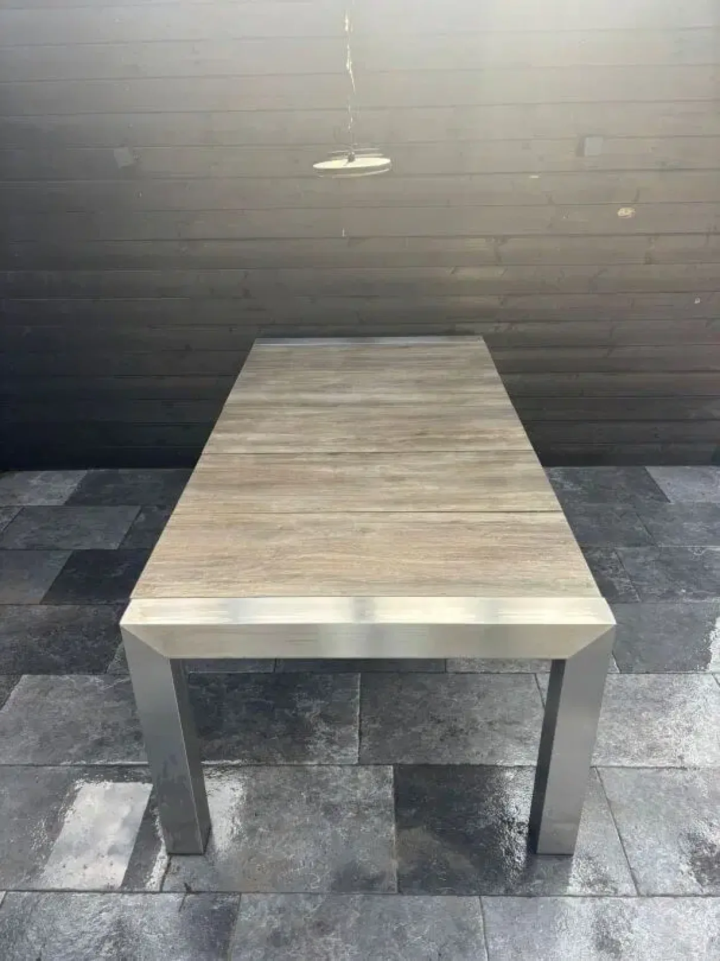 Tuintafel met houtlook Keramisch tafelblad - 1