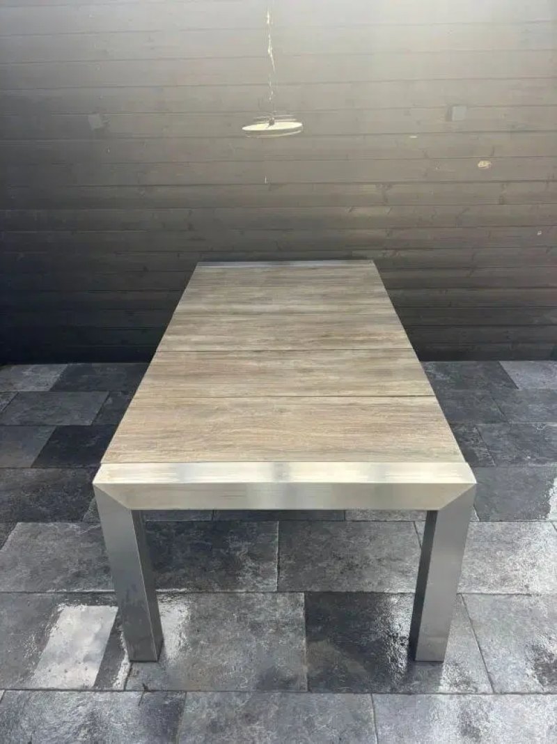 Tuintafel met houtlook Keramisch tafelblad