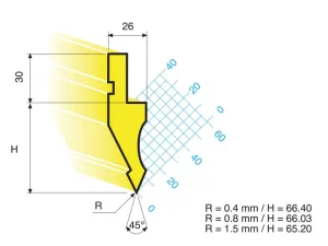 Abkantwerkzeug Oberwerkzeug 1011/A/45°