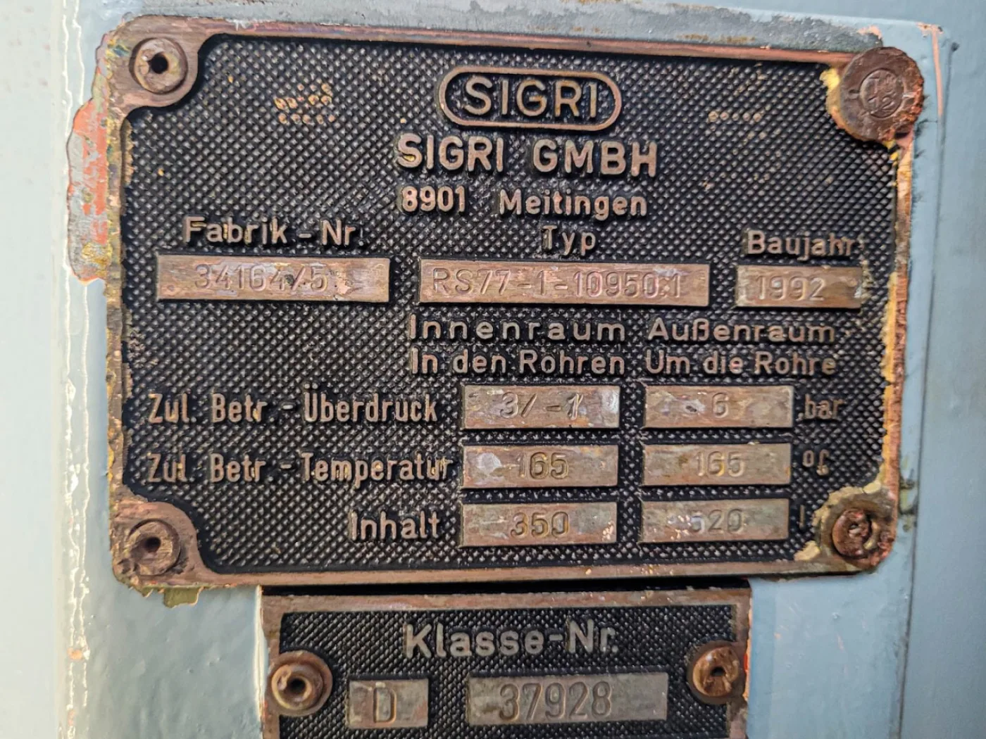 Sigri RS77-1-10950 53,7m² "unused" - Shell and tube heat exchanger - 8