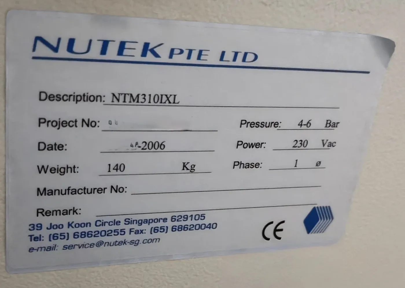NUTEK NTM310IXL, flip conveyor, vintage 2006 - 2