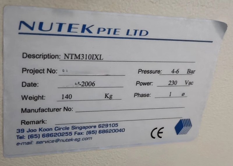 NUTEK NTM310IXL, flip conveyor, vintage 2006