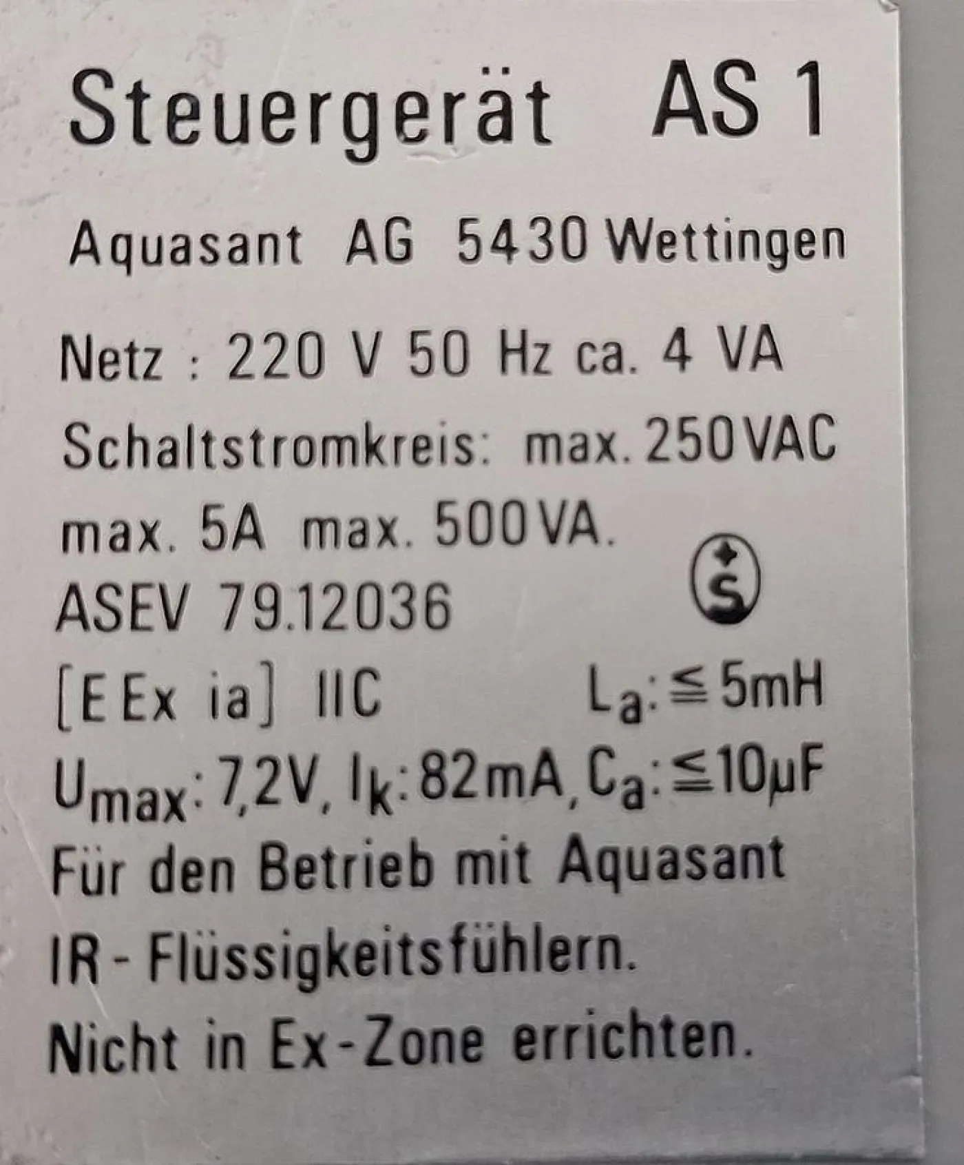 Aquasant AS1 Control Unit - 4
