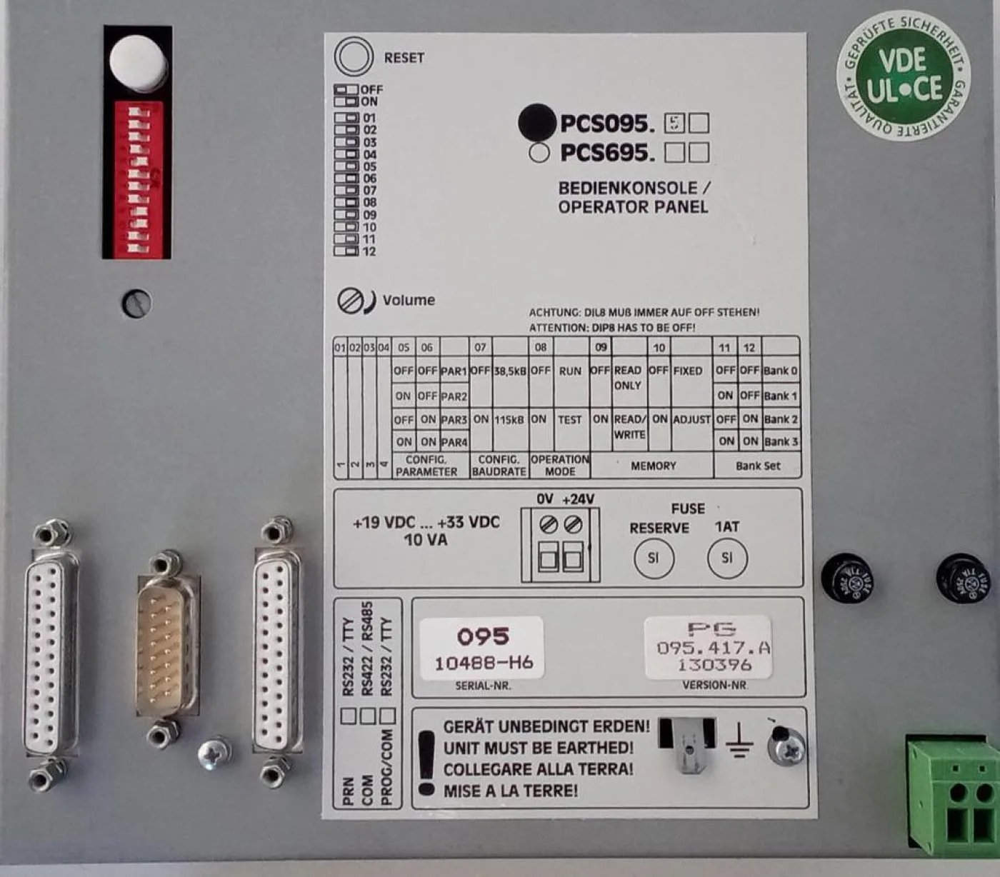 Lauer PCS095 Operator Panel / Industrial HMI - 4