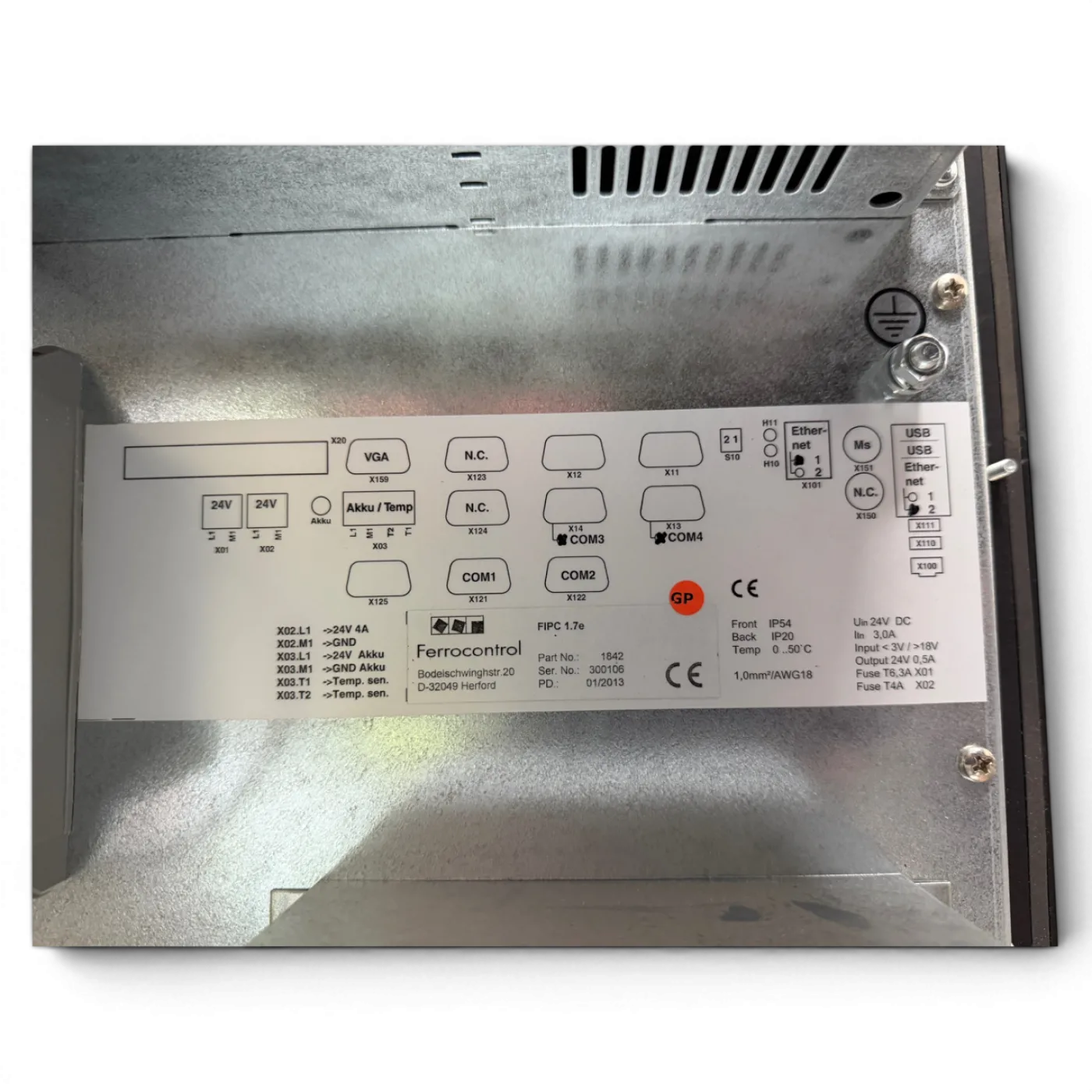 Ferrocontrol FIPC 1.7e Industrie Bedienpanel Art.-Nr. 1842 – CNC Panel PC für Priess und Horstmann CNC BAT - 7