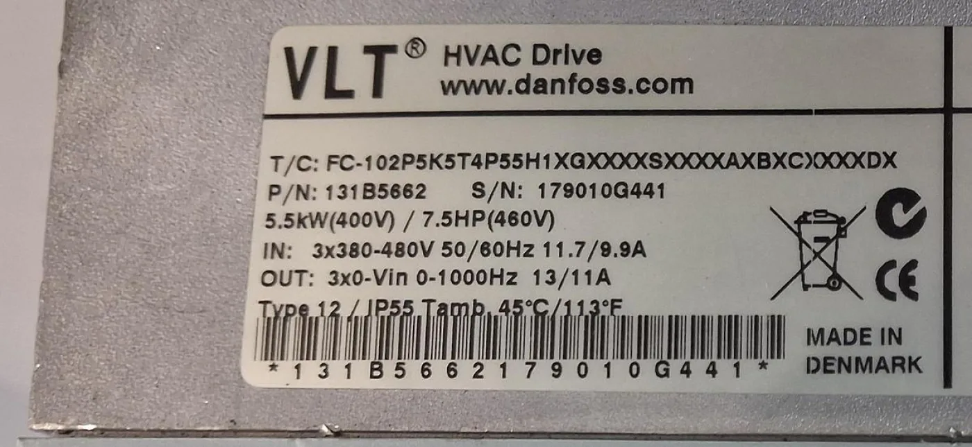 Danfoss VLT® HVAC Drive, Typ FC-102P45KT4E20H2 - 7