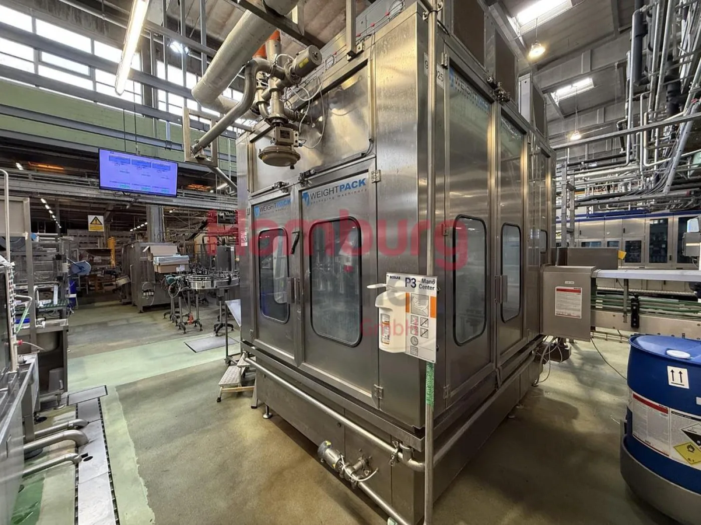 Filling, closing, labelling and packing line for plastic containers of 2 liter with fresh milk - Weightpack WFT 32.10.160 - 2