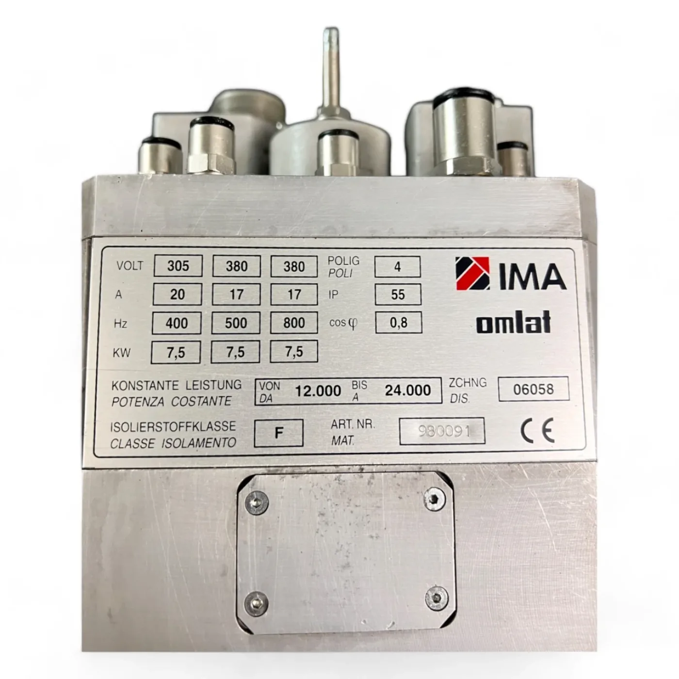 OMLAT IMA Hauptspindel 6058 980091 7,5 KW Spindel mit ( C Achse ) W-Achse - 5