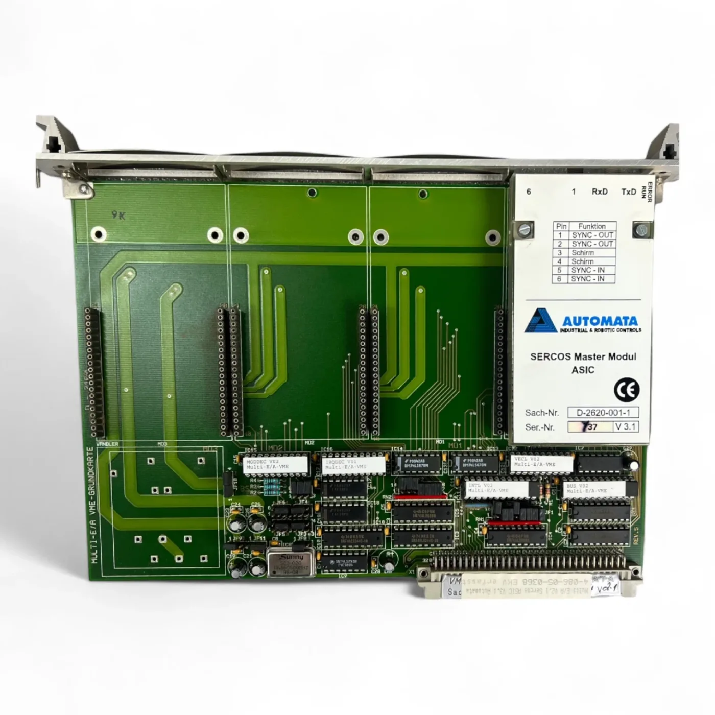 HOMAG MULTI-E/A VME-GRUNDKARTE Multi E/A V2.1 Sercos ASIC V3.1 Automata Art.-Nr. 4-086-05-0368 - 2