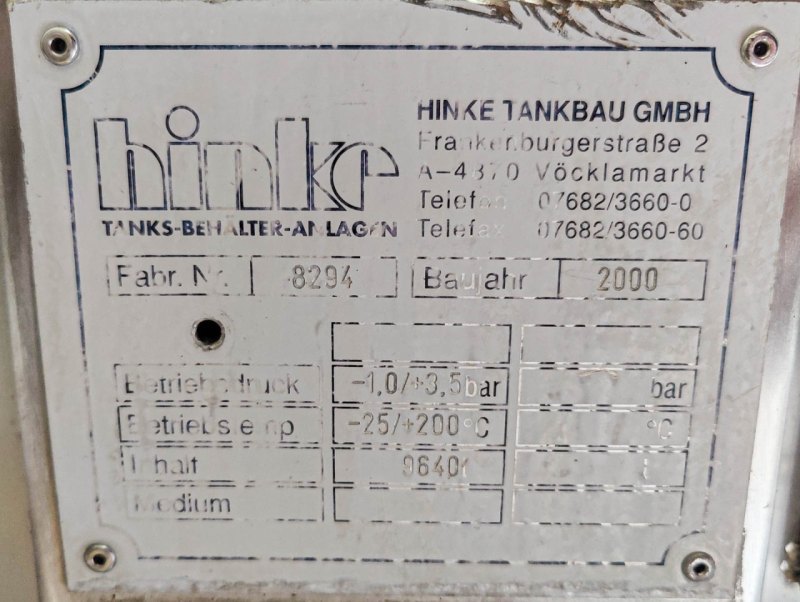 Hinke (bio) reactor 8000 Ltr - Bioreactor