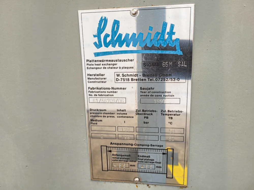 Schmidt Sigma 65M SAL - Plate heat exchanger