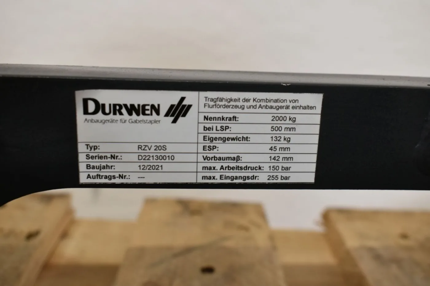 Zinkenverstellgerät Durwen DURWEN RZV 20S Breite 980 mm (2021) - 3