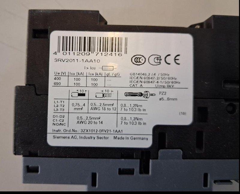 Siemens SIRIUS Motorschutzschalter 3RV2011-1AA10