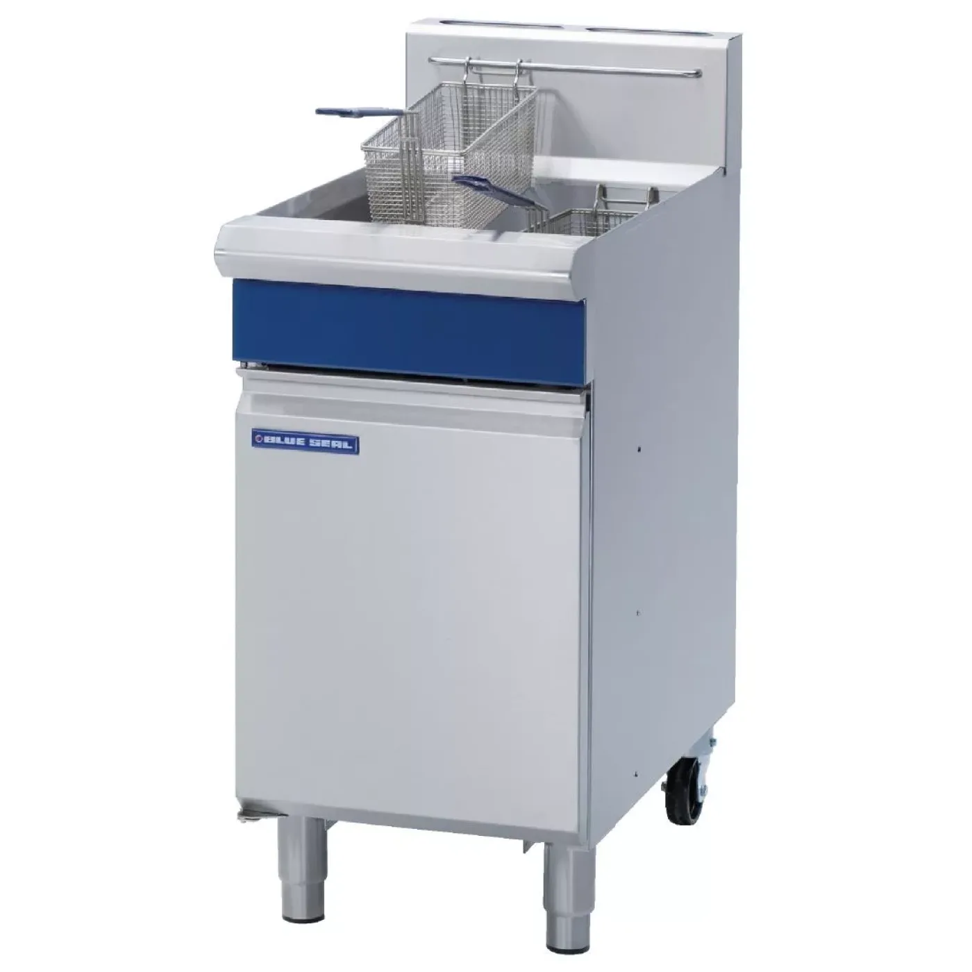 Blue Seal Single Tank Twin Basket Free Standing Propane Gas Fryer GT45 - islandcatering - 1