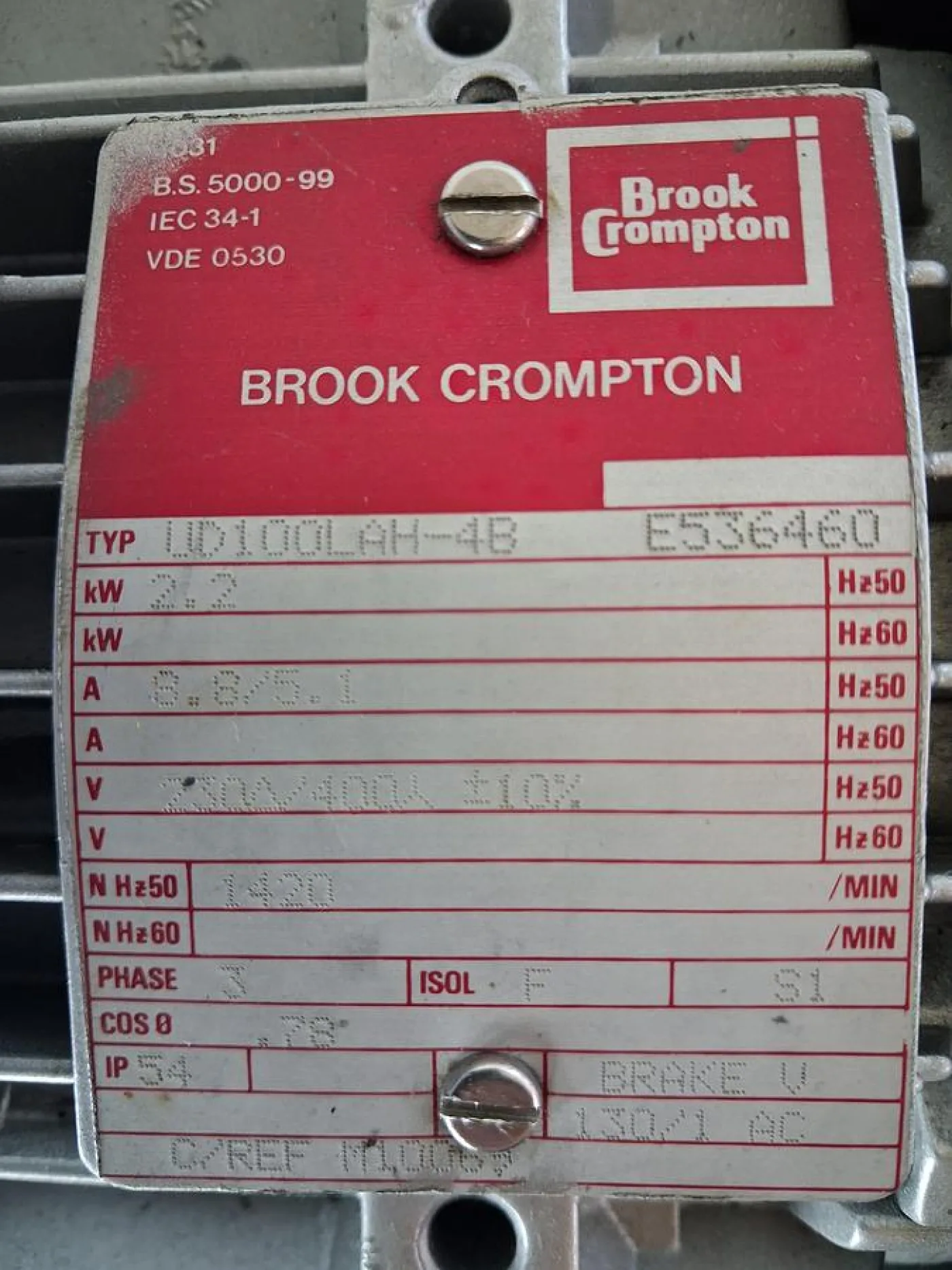 Brook Crompton Getriebemotor mit Schneckengetriebe - 3