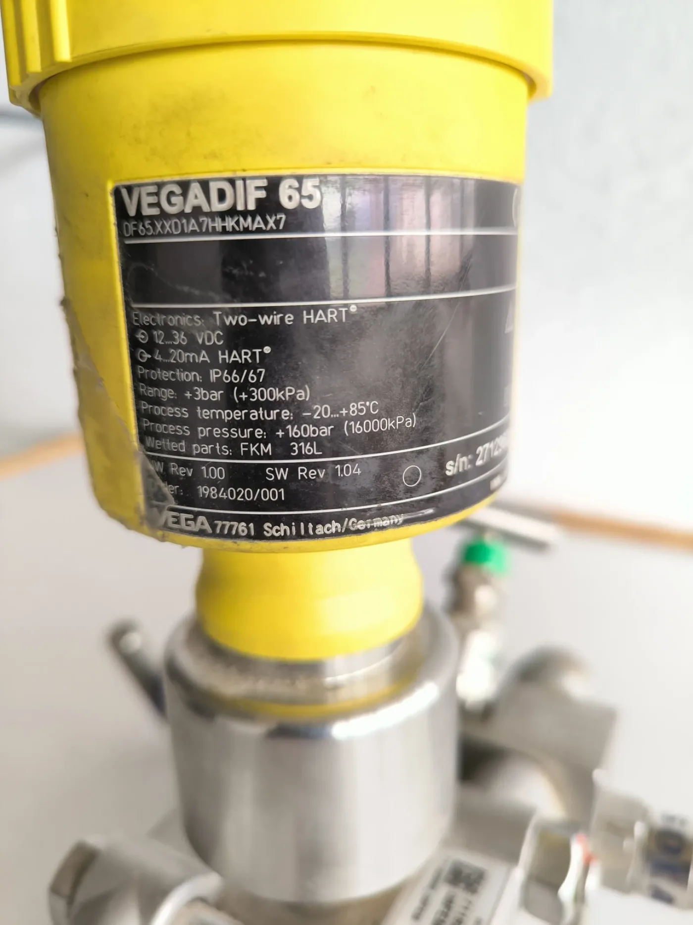 PRESSURE TRANSMITTER VEGA VEGADIF 65 - 5