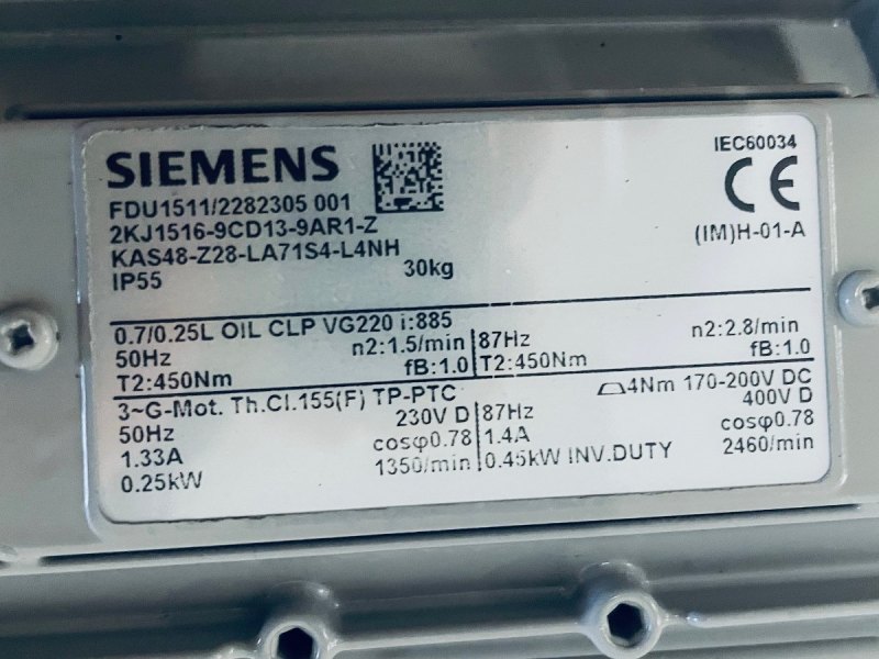 Siemens Getriebemotor KAS48-Z28-LA71S4-L4NH
