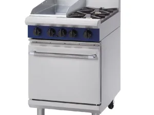 Blue Seal Evolution 2 Burner/Griddle Static Oven Nat Gas 600mm G504C/N - islandcatering