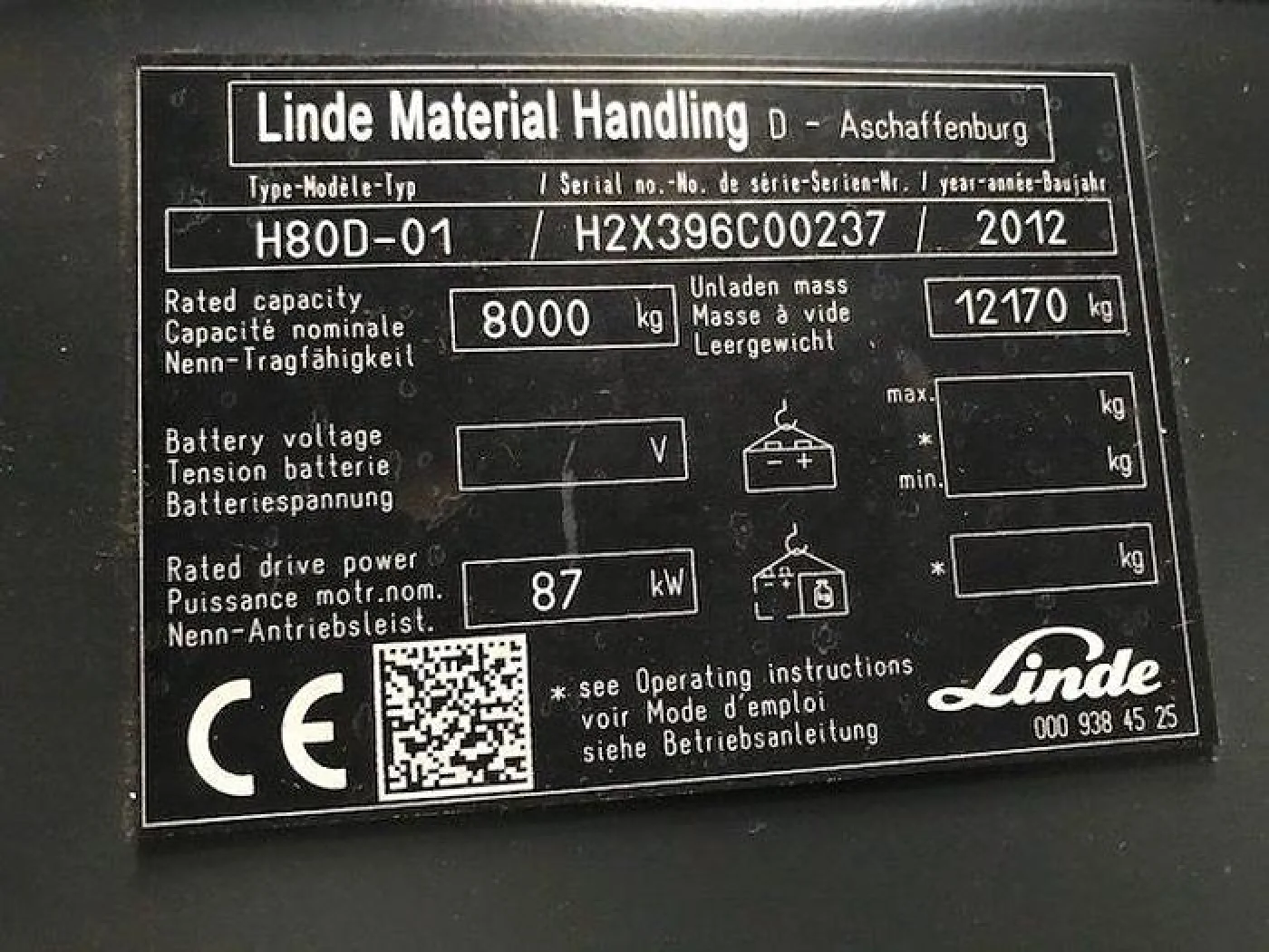 2012 LINDE H80D FORKLIFT TRUCK - 3