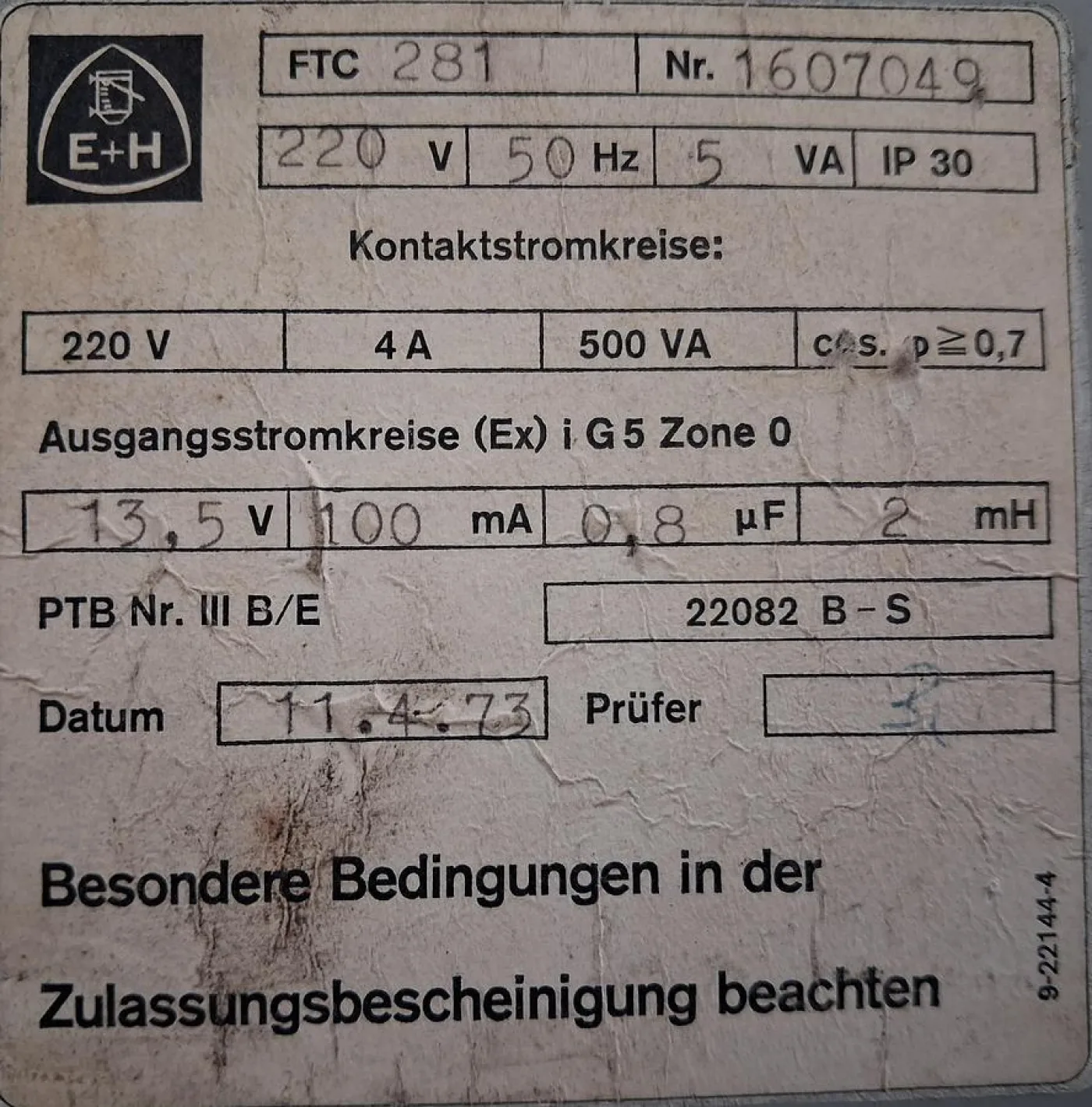 Endress+Hauser FTC 281 Level Switch Amplifier - 6