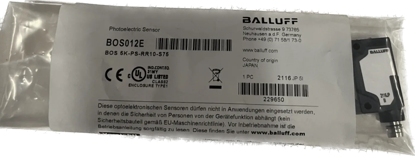 BALLUFF Reflexionslichtschranken BOS 5K-PS-RR10-S75 - 1