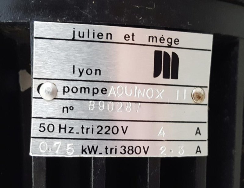 POMPA PER VUOTO – JULIEN – MOD. AQUINOX II