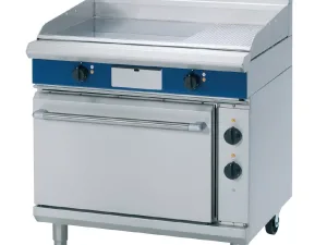 Blue Seal Evolution Chrome 1/3 Ribbed Griddle Static Oven Electric 900mm EPE506 - islandcatering