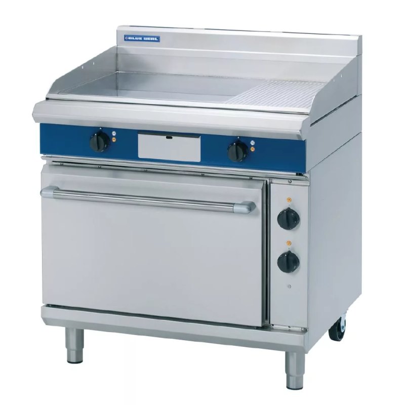 Blue Seal Evolution Chrome 1/3 Ribbed Griddle Static Oven Electric 900mm EPE506 - islandcatering