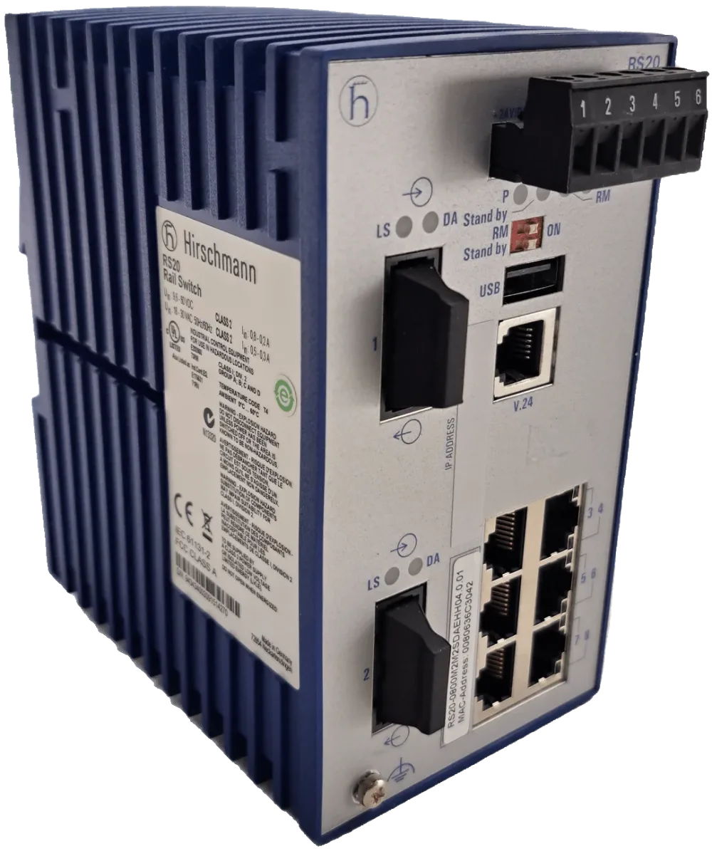 Hirschmann RS20 Rail switch 8 Ports IP20
