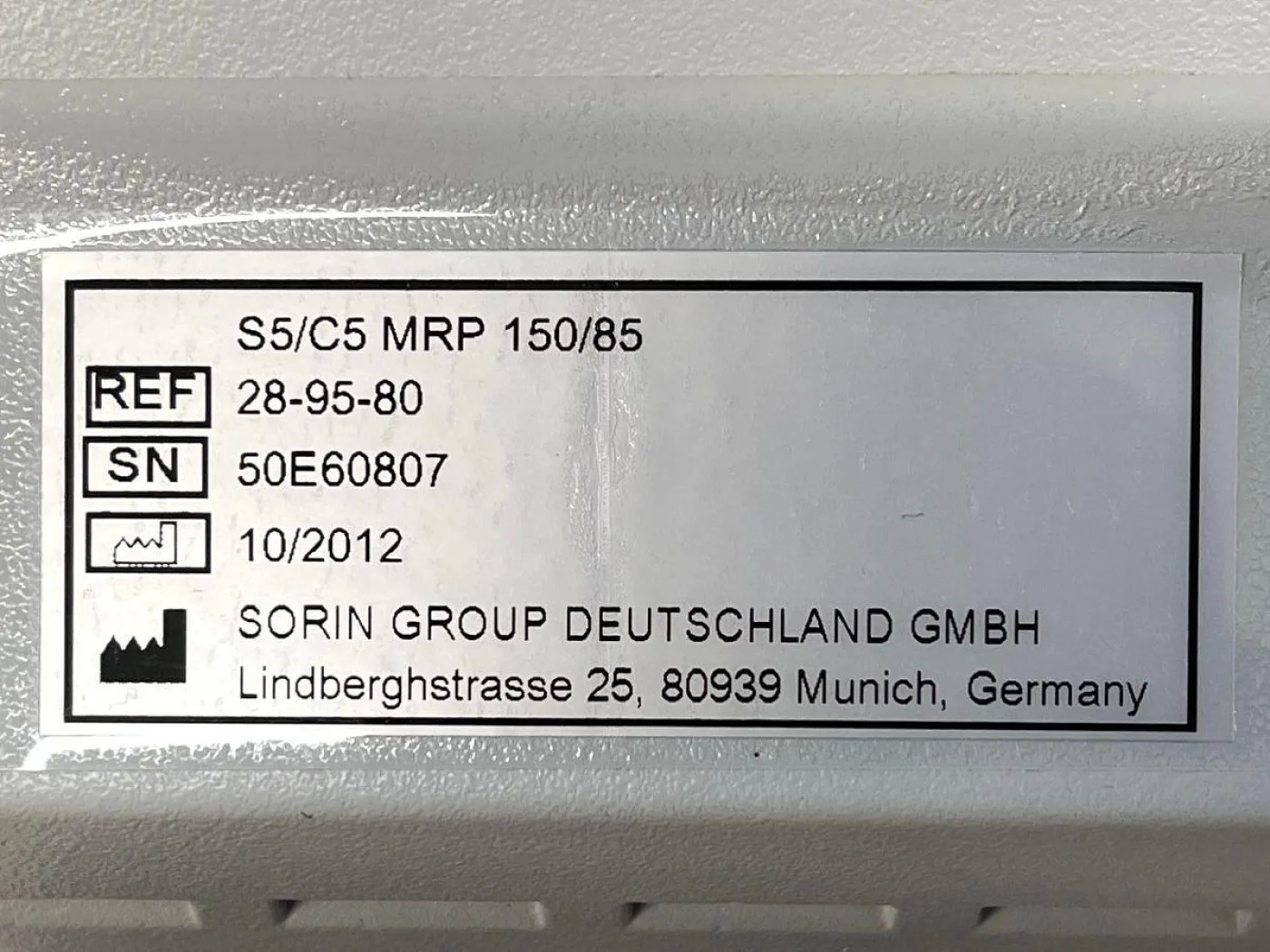 Stockert S5/C5 MRP 150/85 REF: 28-95-80 YOM: 2012 - 8