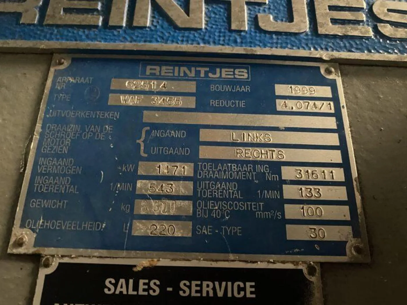 1999 REINTJES WAF 3455 GEARBOX - 8