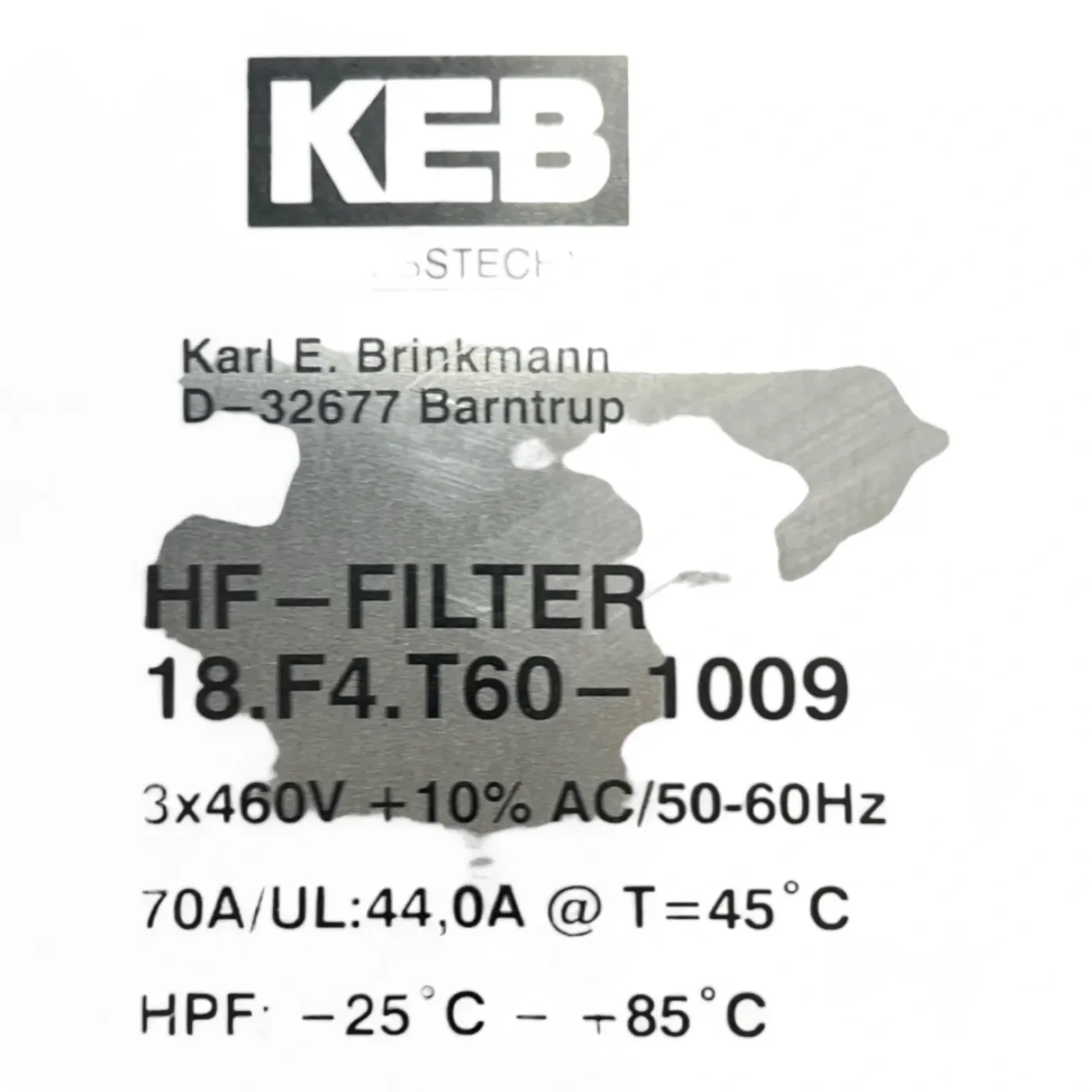 KEB Homag 18.F4.T60-1009 Netzfilter - 7