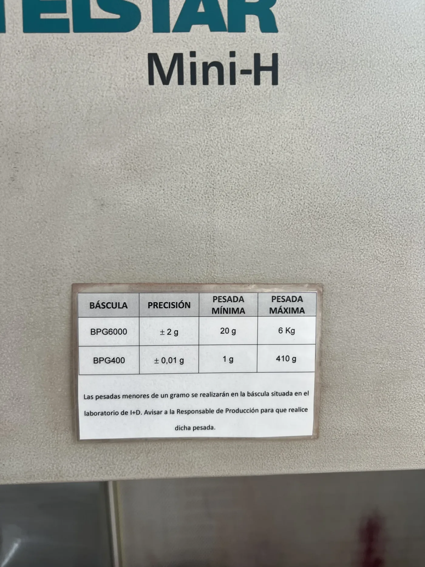 LAMINAR FLOW CABINET TELSTAR MINI-H - 4