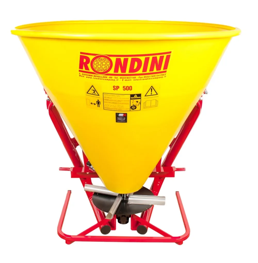 Rondini strooier model SP500 Polyethylene PTO uitvoering