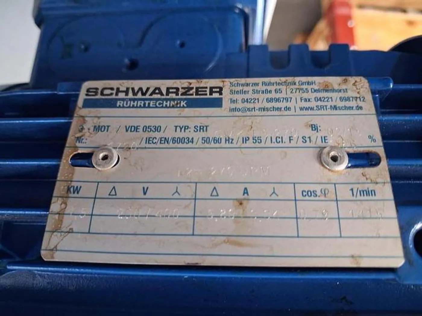 Schwarzer Rührtechnik Tank Agitator with Nord SK 372.1F Gear Motor - 4