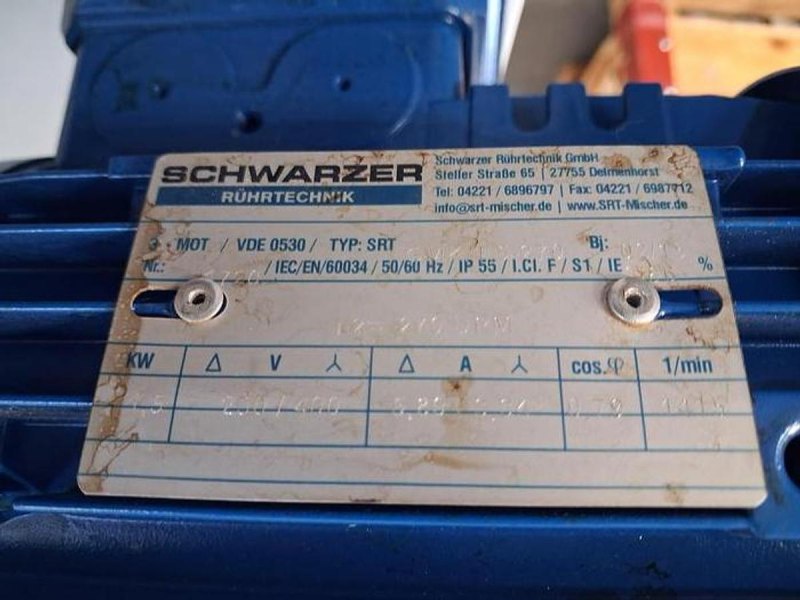 Schwarzer Rührtechnik Tank Agitator with Nord SK 372.1F Gear Motor