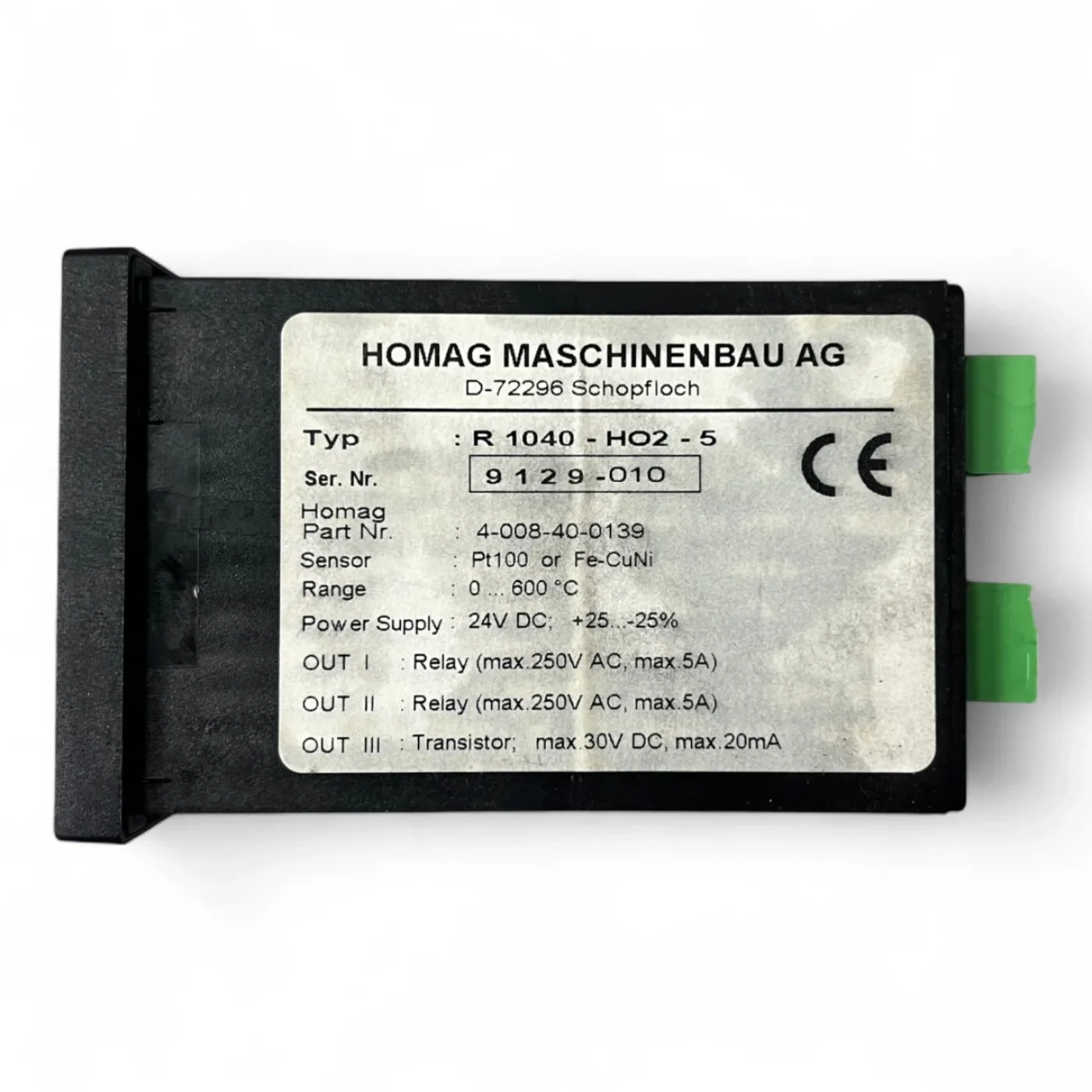 HOMAG Regler R 1040-HO2-5 neuer Temperaturregler 24 V DC 0–600 °C Fe+Pt100 PDI Artikelnummer 4-008-40-0139 - 5