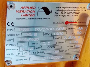 Applied Vibration Limited - Vibro feeder