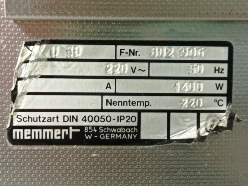 FORNO DI ESSICCAZIONE – MEMMERT – MOD. U 30