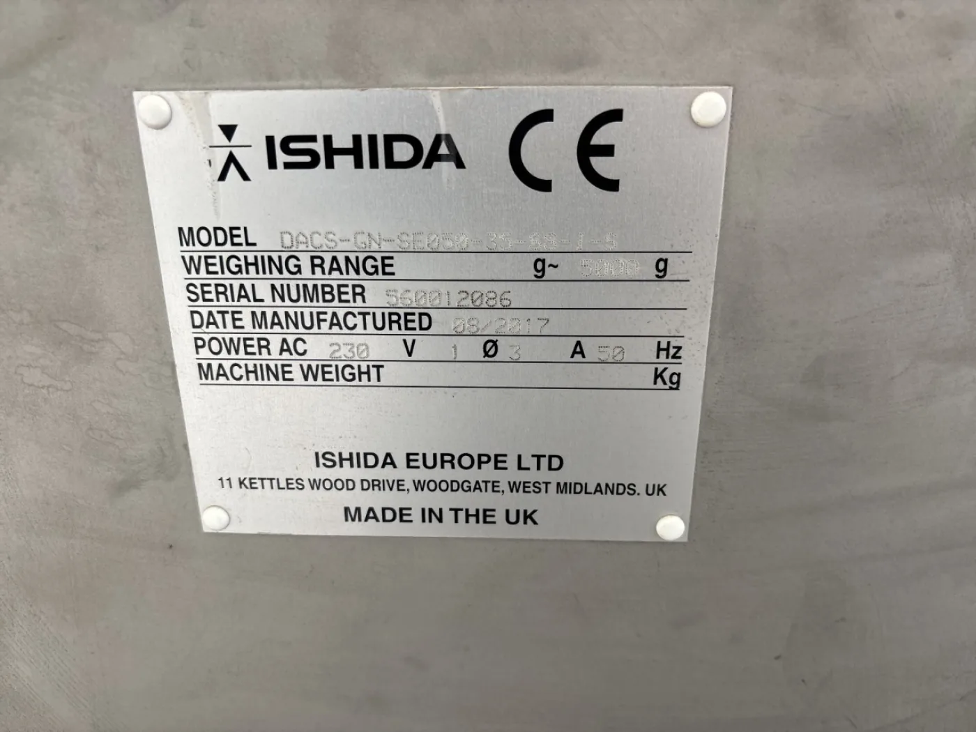 Ishida Co. Ltd. DACS-GN checkweigher - Miscellaneous transport - 6