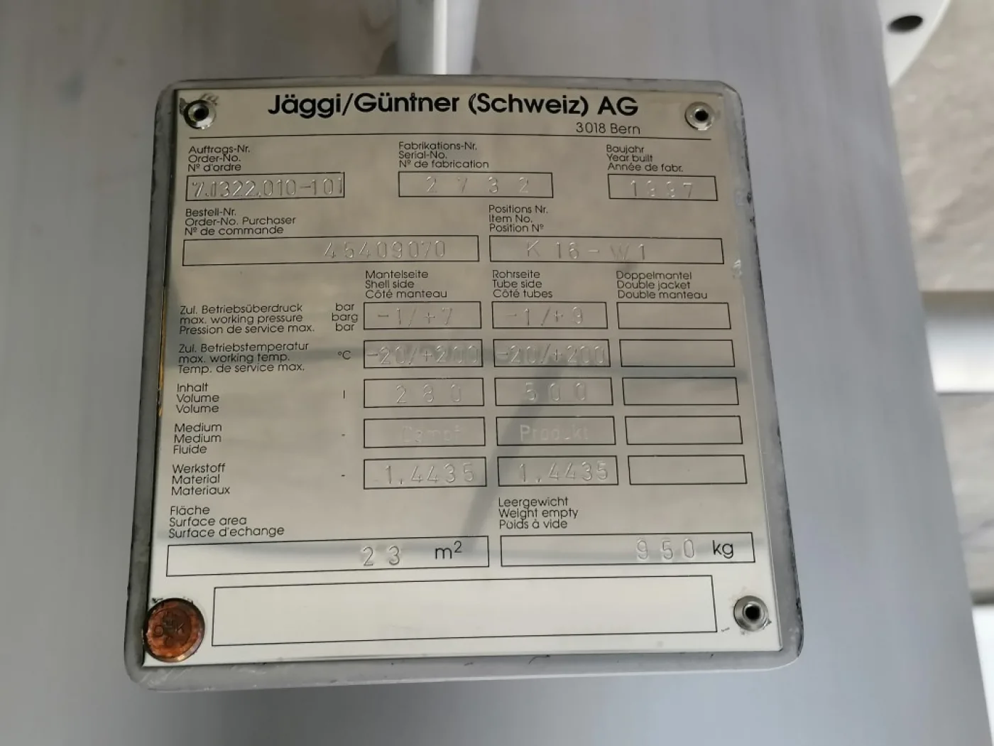 Jaeggi Bern VKR 70 22 m2 - Falling film evaporator - 8