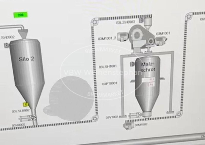 Malt milling plant with bunker