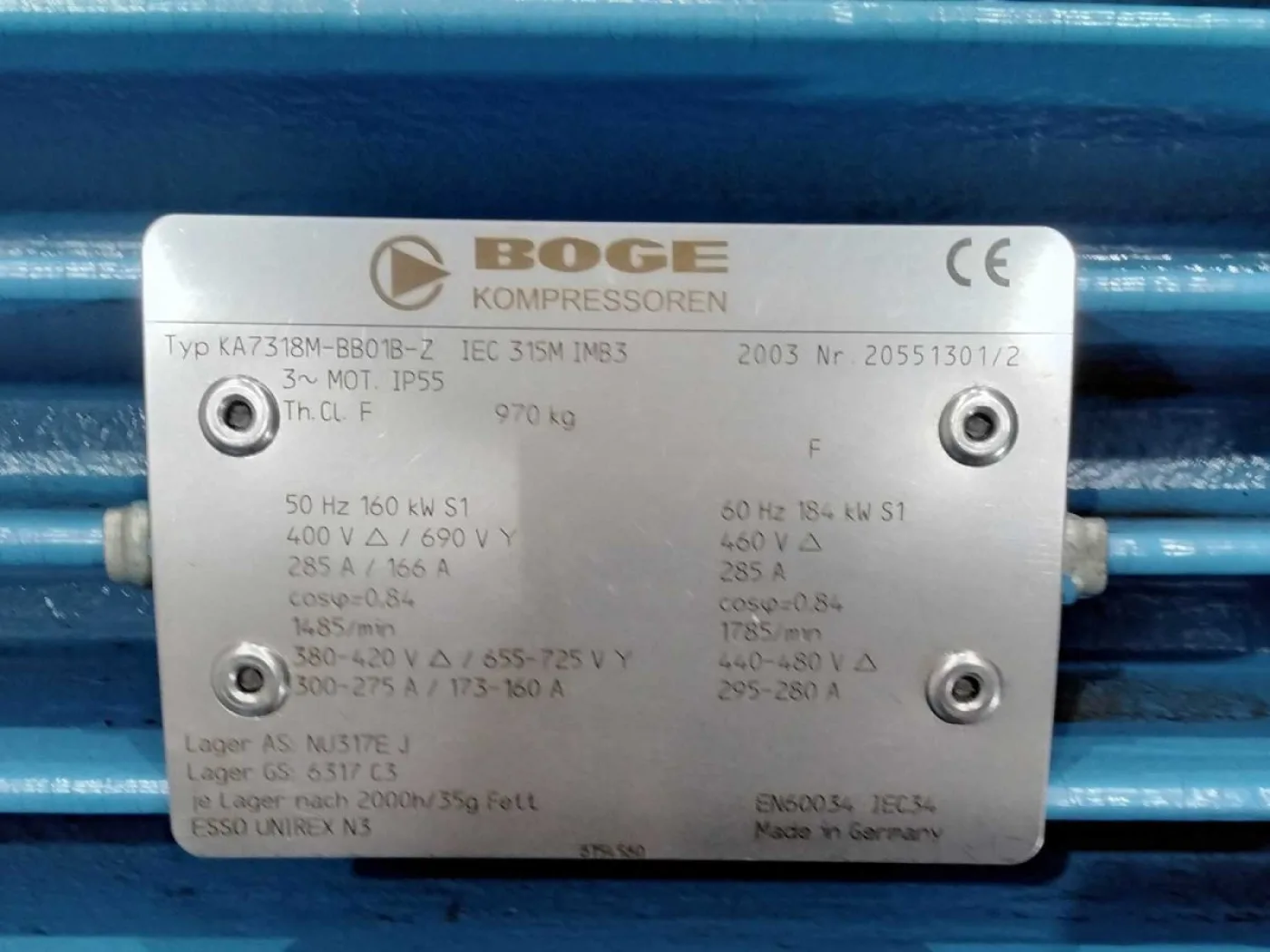 BOGE Elektromotor / Fußmotor KA7318M-BB01B-Z IEC 315M IMB3 - 6