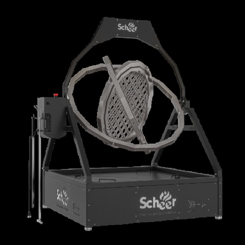 Scheer 1500MM DIAMETER BASE IN MILD STEEL COATED IN BLACK POWDER ROTATING RIMS IN MILD STEEL110 220V - DOUBLE REDUCTION TO BE USED DAILY - islandcatering